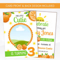 summer birthday party cutie invitation with picture portrait photo editable template digital download